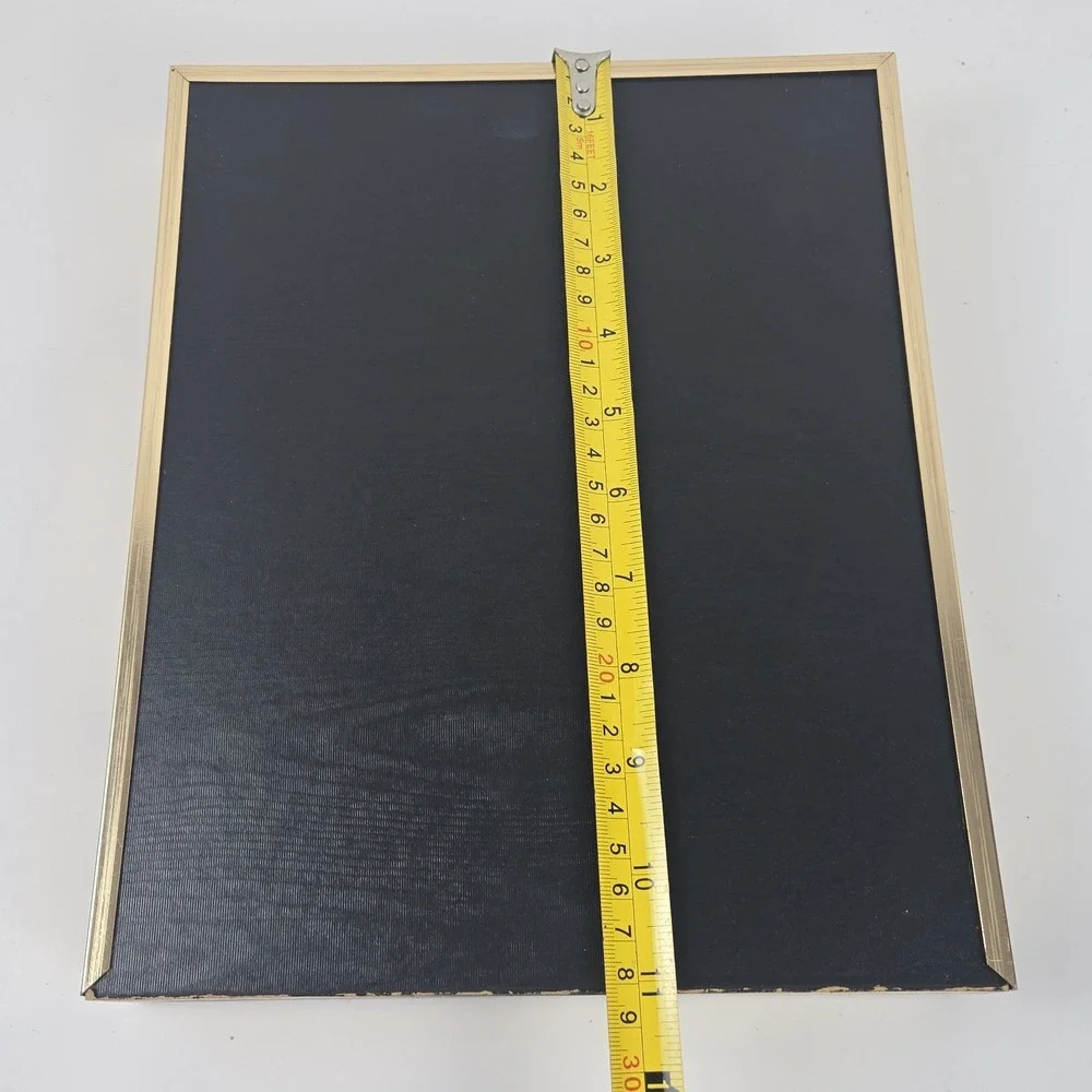 Vtg 80s Gold Tone Hinged Bi-fold Metal Photo Frame Collage & Oval Matte 11x9 USA